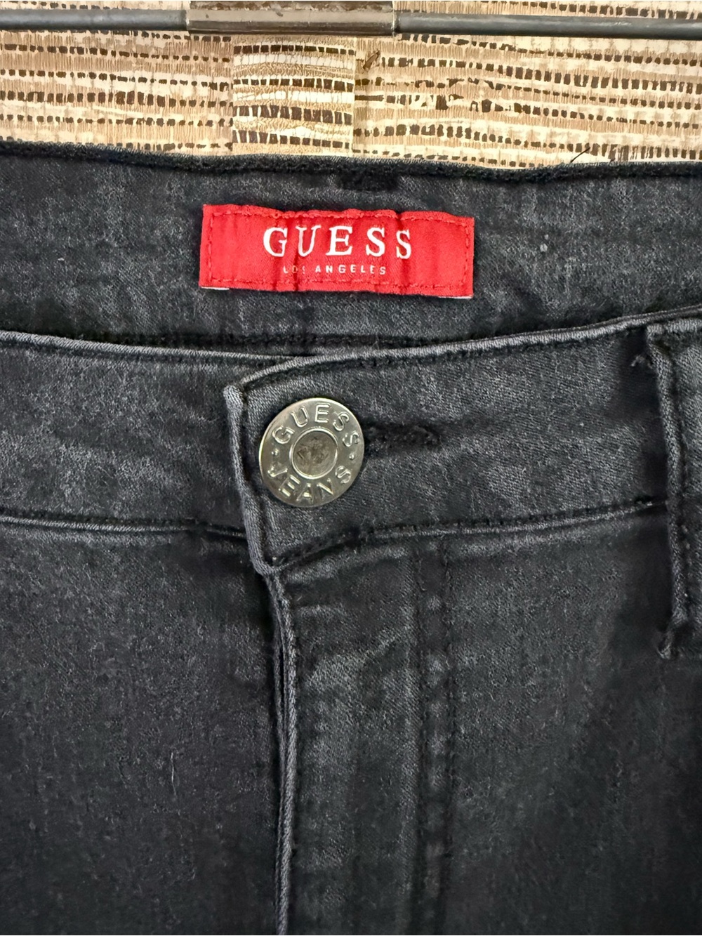Guess Jeans High Rise Slim Ankle Women’s 32 Black Gray Concrete Faded Stretch - Picture 3 of 8